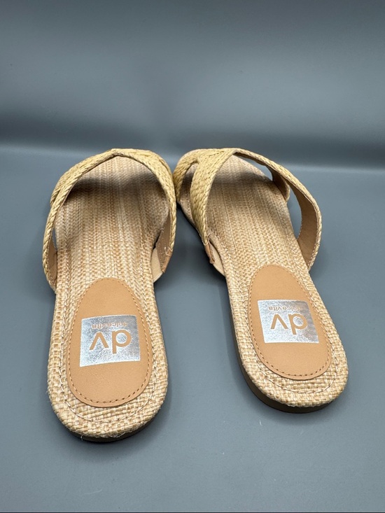 DV Dolce Vita Women's Geeya Raffia Criss Cross Strap Slide Sandals - Picture 3 of 4
